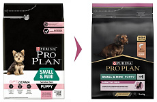 Pro Plan Puppy Small & Mini Sensitive Skin (Лосось, рис)